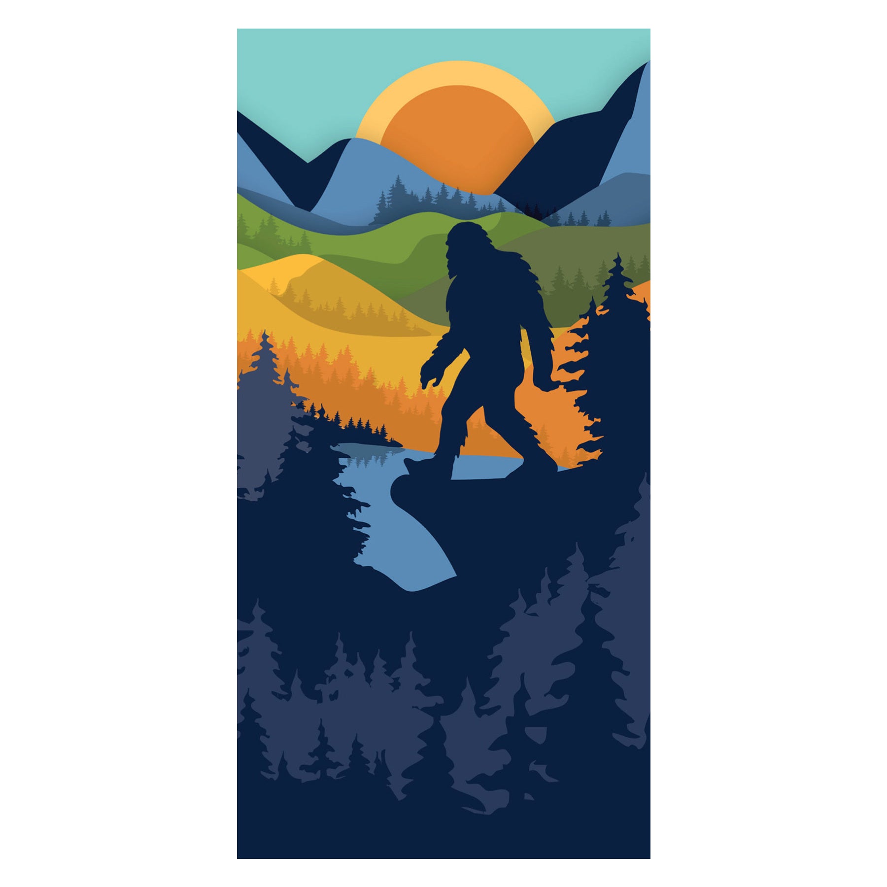Bigfoot Scene Beach Towels 30 X 60 Sasquatch Outpost bigfoot-scene-beach-towels-30-x-60-sasquatch-outpost