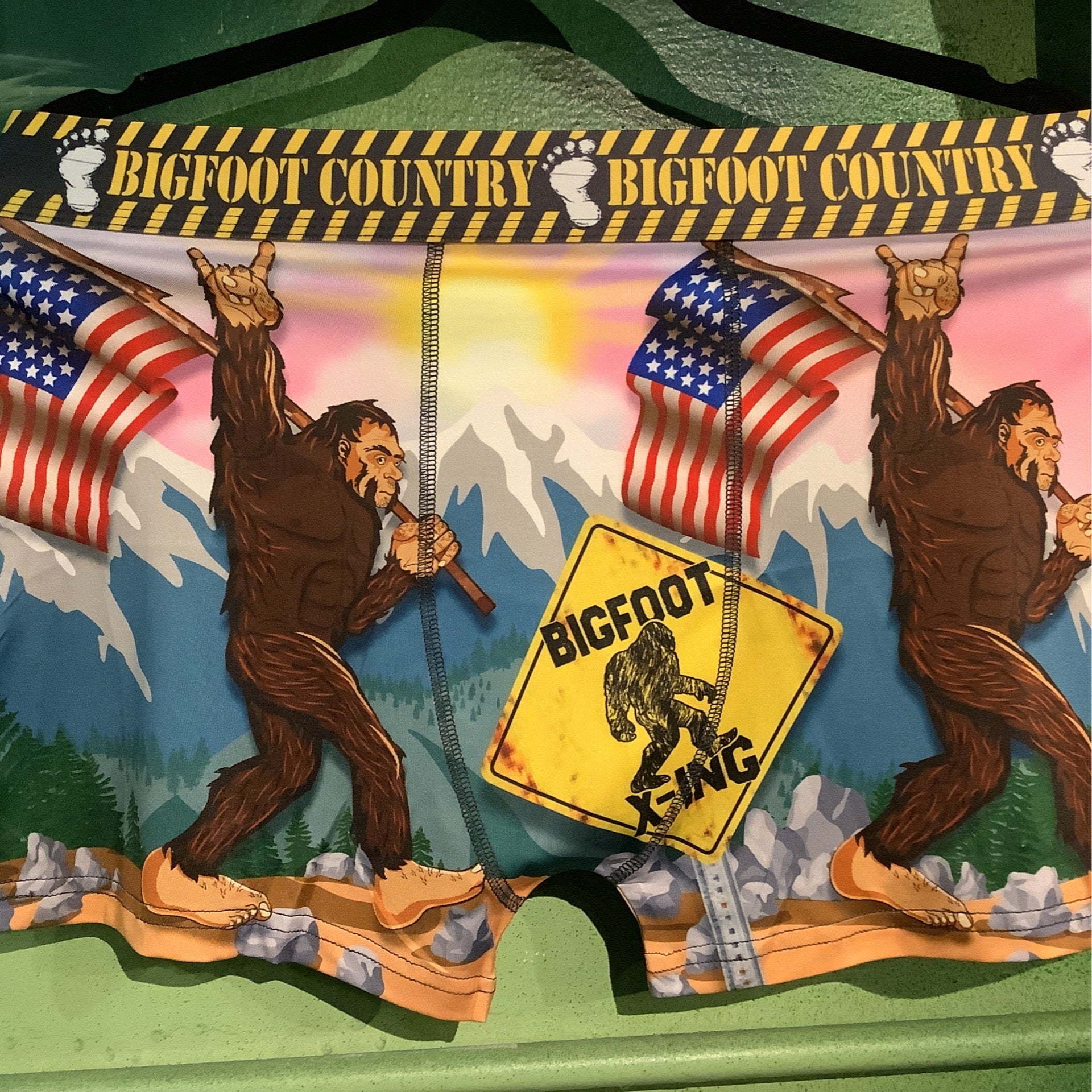 Boxer Briefs Bigfoot USA Flag Sasquatch Outpost