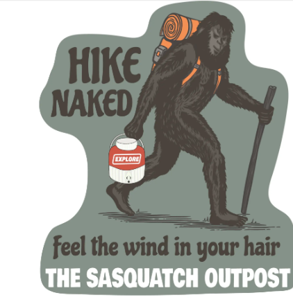 Hike Naked Bigfoot Sticker | Sasquatch Outpost